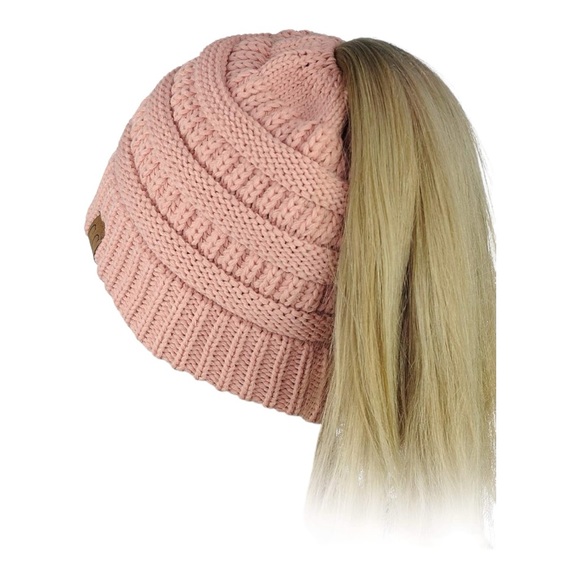 CC Ponytail Beanie - Blush Pink - Picture 4 of 9